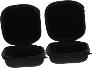 2pcs Action Camera Storage Cases Portable Protective Carrying Case for Small Cameras Pu Shell Velvet for / 3 /