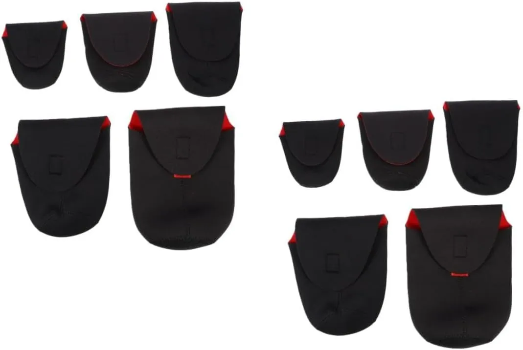 2sets 5pcs Neoprene Camera Lens Pouch Shockproof Protective Case for Dslr Lens Accessories Secure Transport with Belt Loop Clip 5pcs*2
