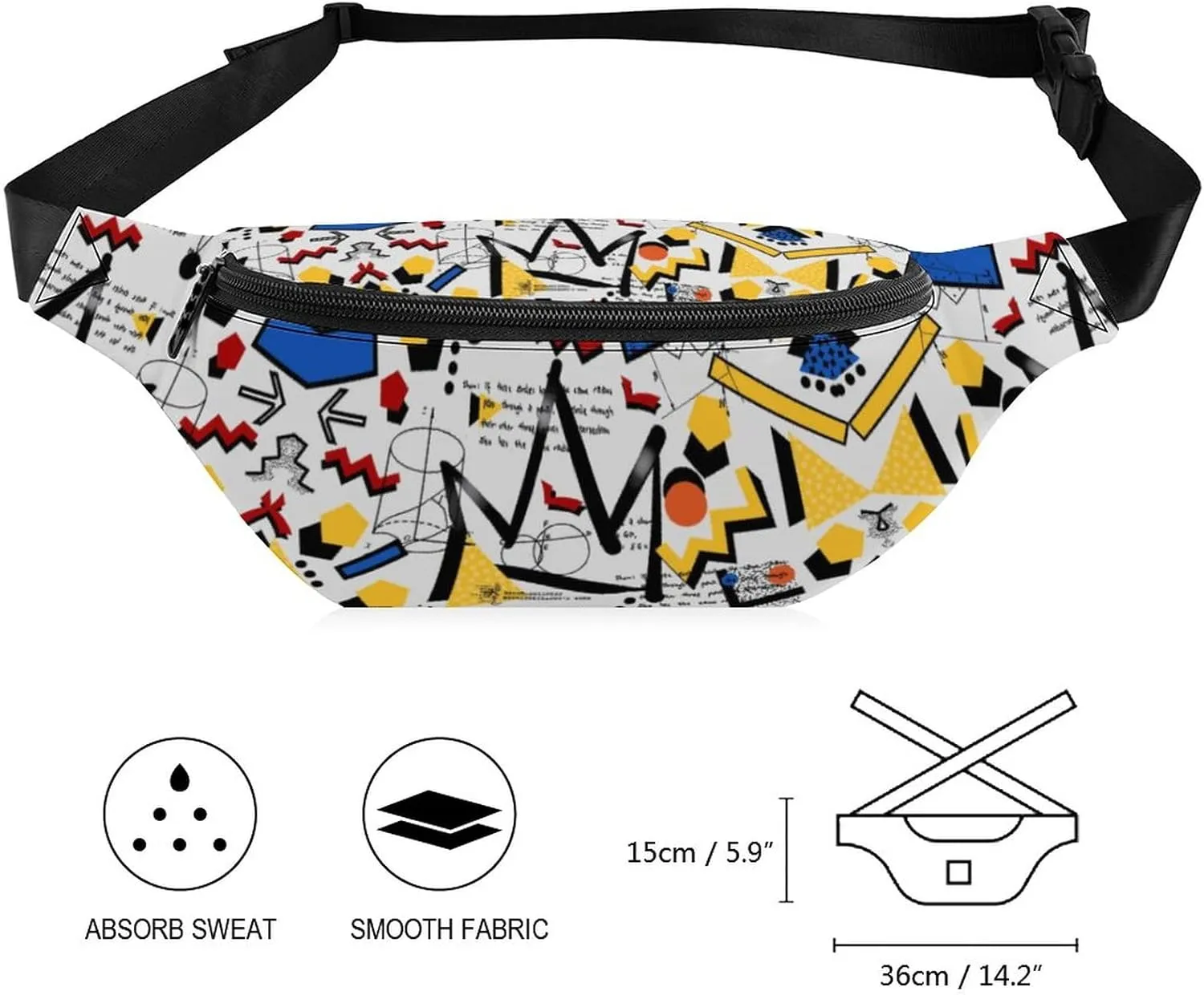 80s Fanny Pack For Men Women Retro Fanny Packs Small Crossbody Belt Bag with Adjustable Strap