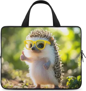A Cool Hedgehog Wearing Glasses Laptop Sleeve Bag Computer Carrying Case Laptops Protective Cover for Travel Business