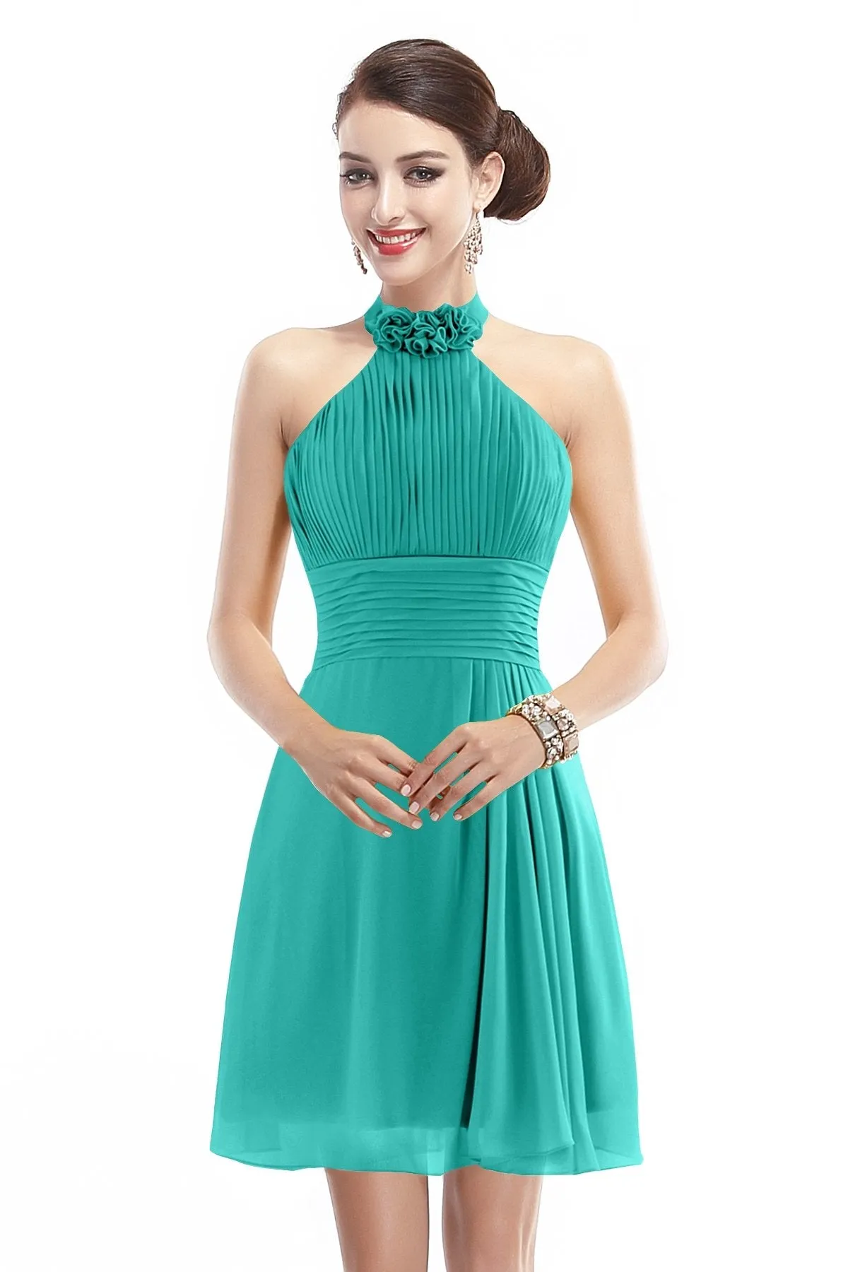 A-Line Short-Mini Chiffon Bridesmaid Dress COZK1401B