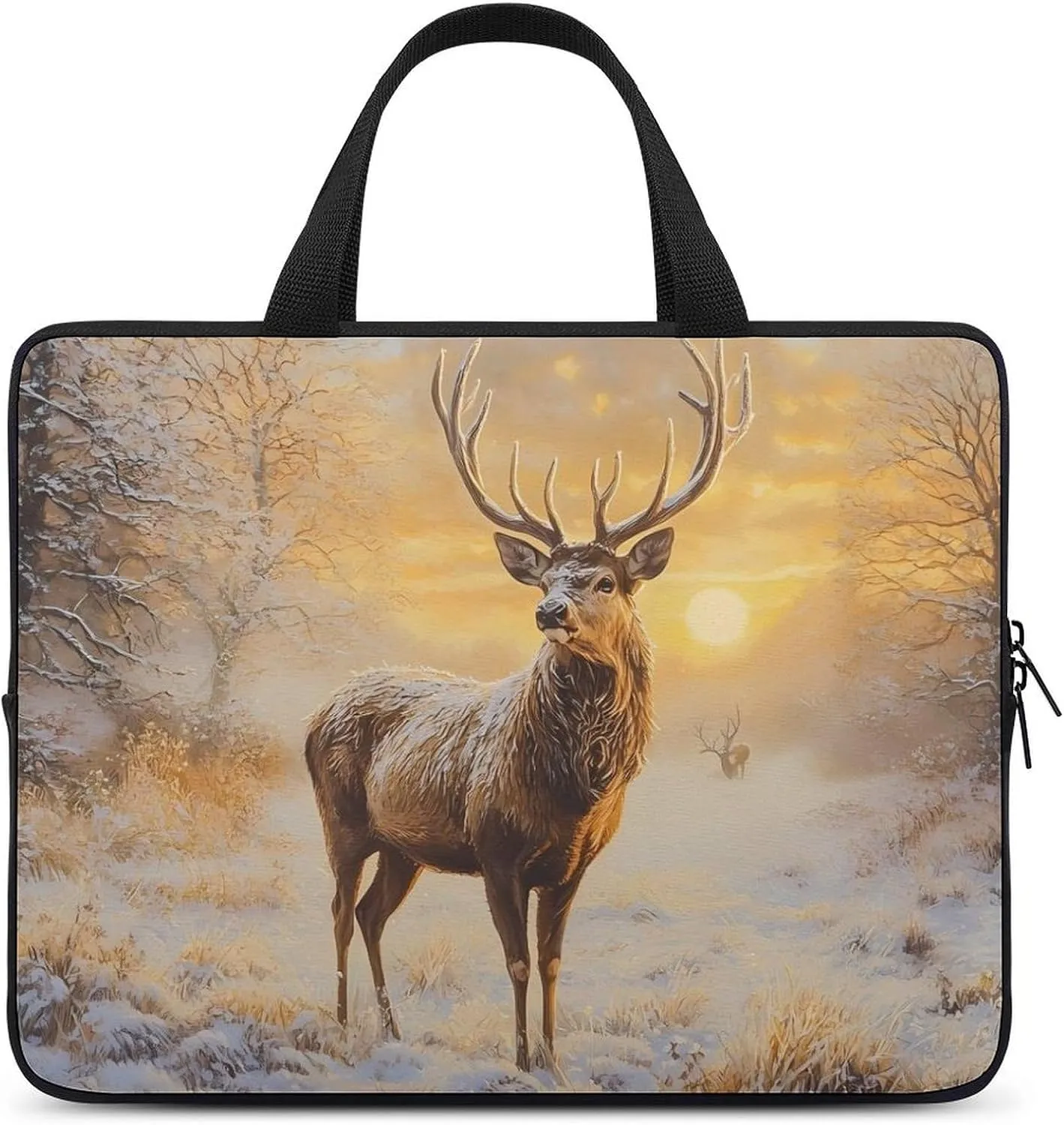 A Majestic Deer with Antlers Laptop Sleeve Bag Computer Carrying Case Laptops Protective Cover for Travel Business