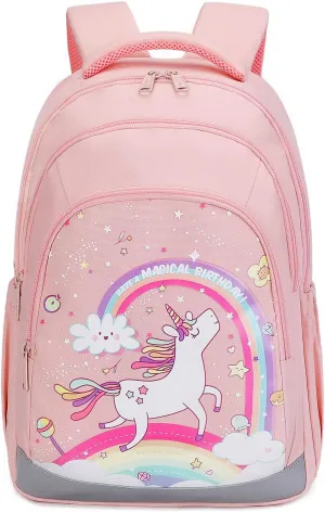 Abshoo Cute Kids Backpack For Girls Kindergarten Elementary Unicorn School Backpacks With Chest Strap (Unicorn Dark Pink)