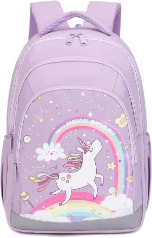 Abshoo Cute Kids Backpack For Girls Kindergarten Elementary Unicorn School Backpacks With Chest Strap (Unicorn Purple)