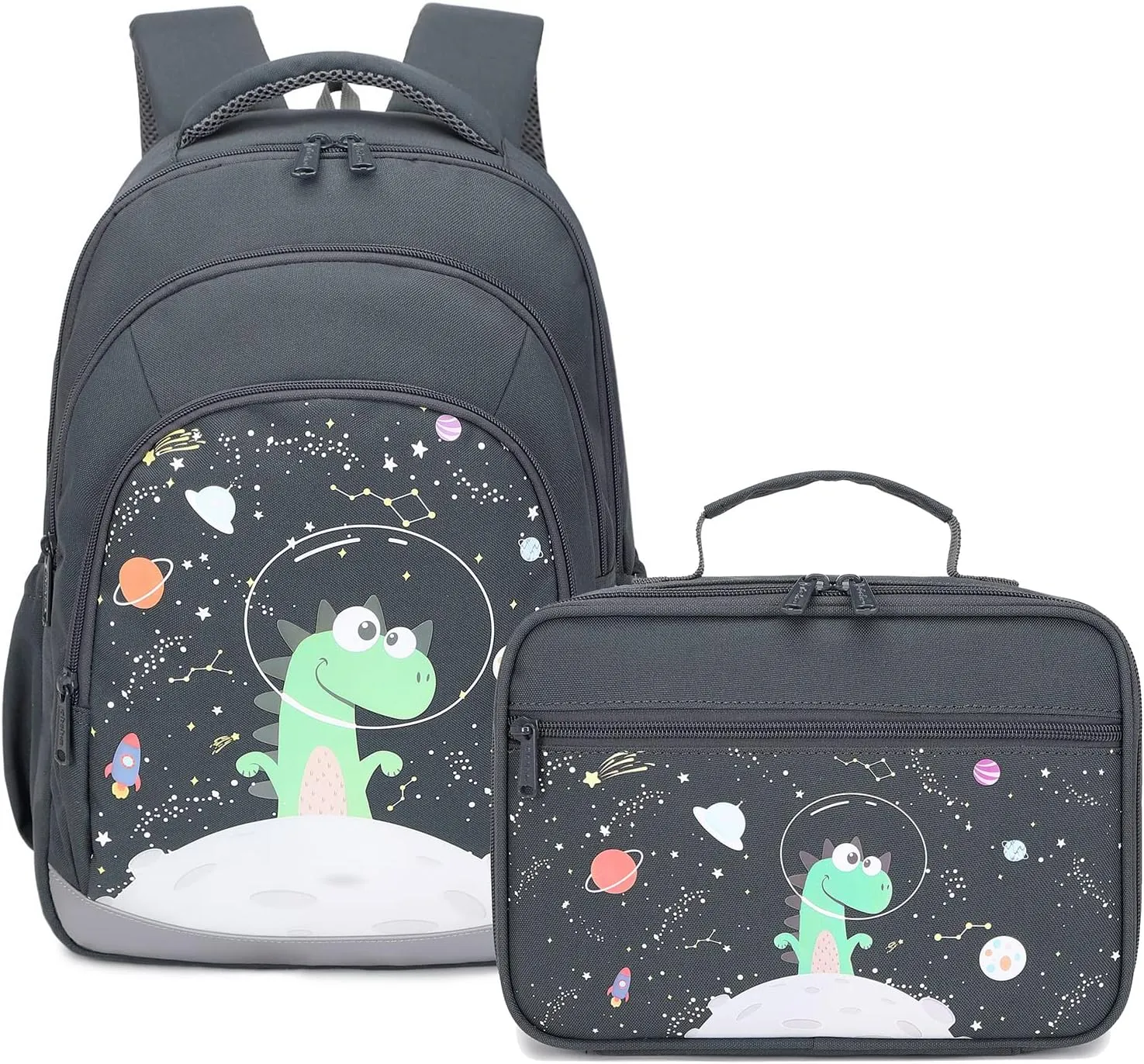 abshoo Dinosaur Kids Backpack For Boys Kindergarten Elementary School Backpacks With Lunch Box (Dinosaur Grey)