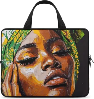 African Woman Laptop Sleeve Bag Computer Carrying Case Laptops Protective Cover for Travel Business