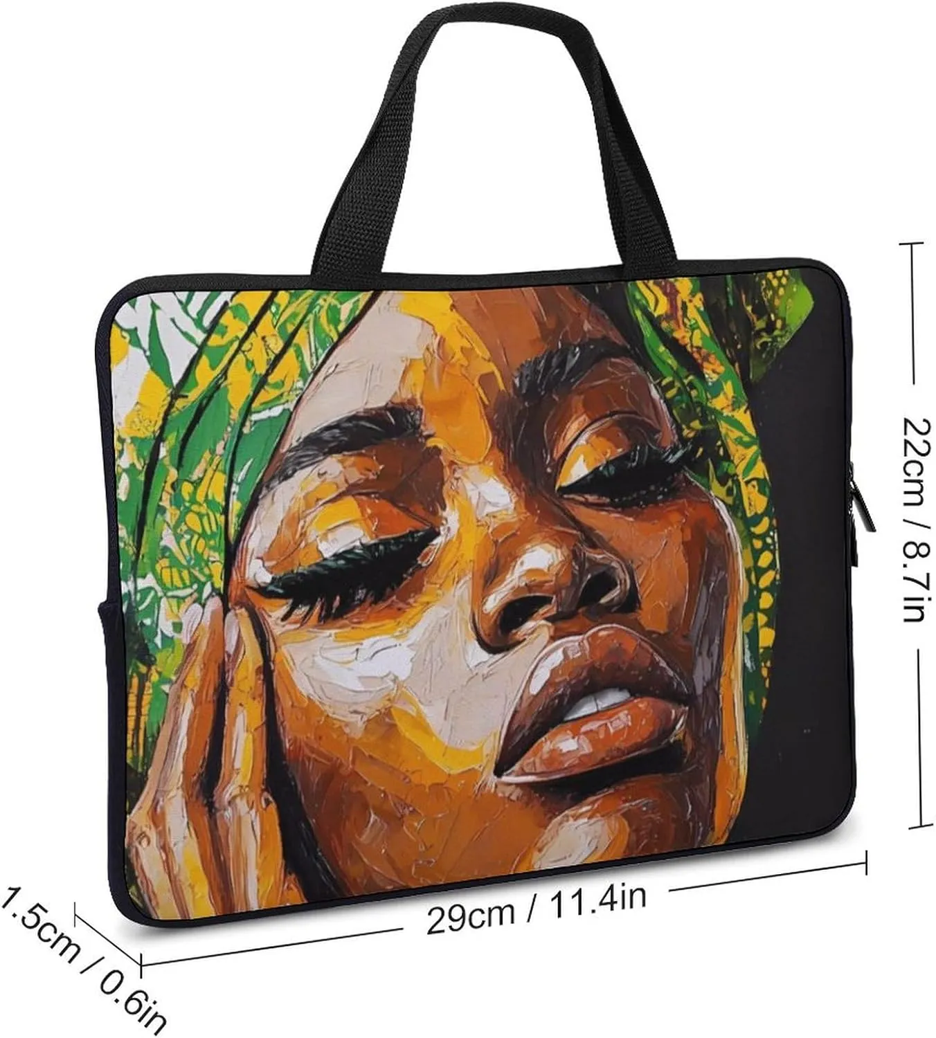 African Woman Laptop Sleeve Bag Computer Carrying Case Laptops Protective Cover for Travel Business