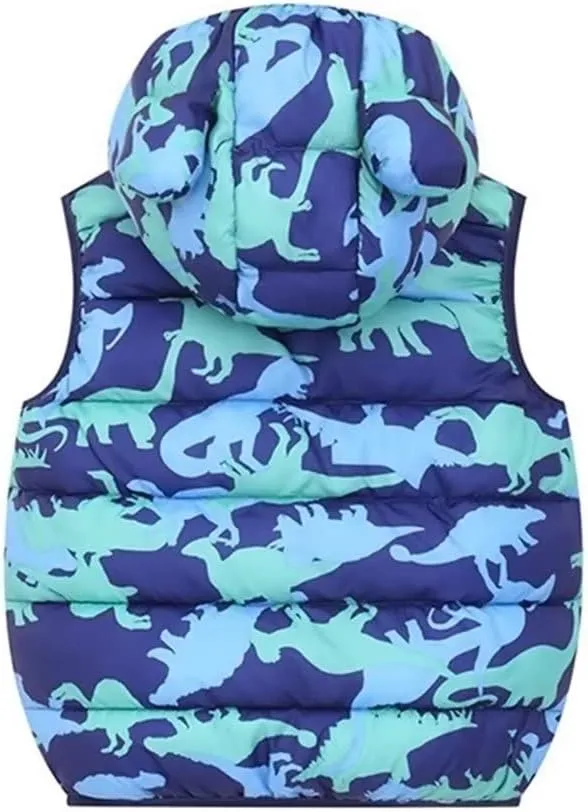 AIWUHE Baby Boys Girls Hooded Puffer Vest Winter Lightweight Sleeveless Bear ears Zipper Up Jacket