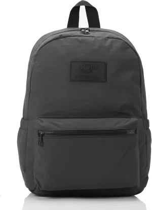 ALOHA Collection Keep It Light Nylon Backpack - Lightweight, Comfortable, Water-Resistant Carry On Backpack-Padded Laptop Sleeve   Side Pockets. Trolley Sleeve for Easy Travel in Black