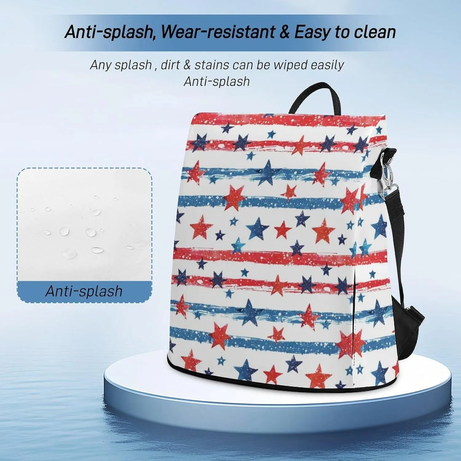 American Flag Stars Women Backpack Purse Anti-theft Casual Shoulder Bag Fashion Lightweight Ladies Carry On Bags
