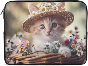 Animal Basket Cat Laptop Sleeve Case Protective Computer Bag Carrying Briefcase for Men Women