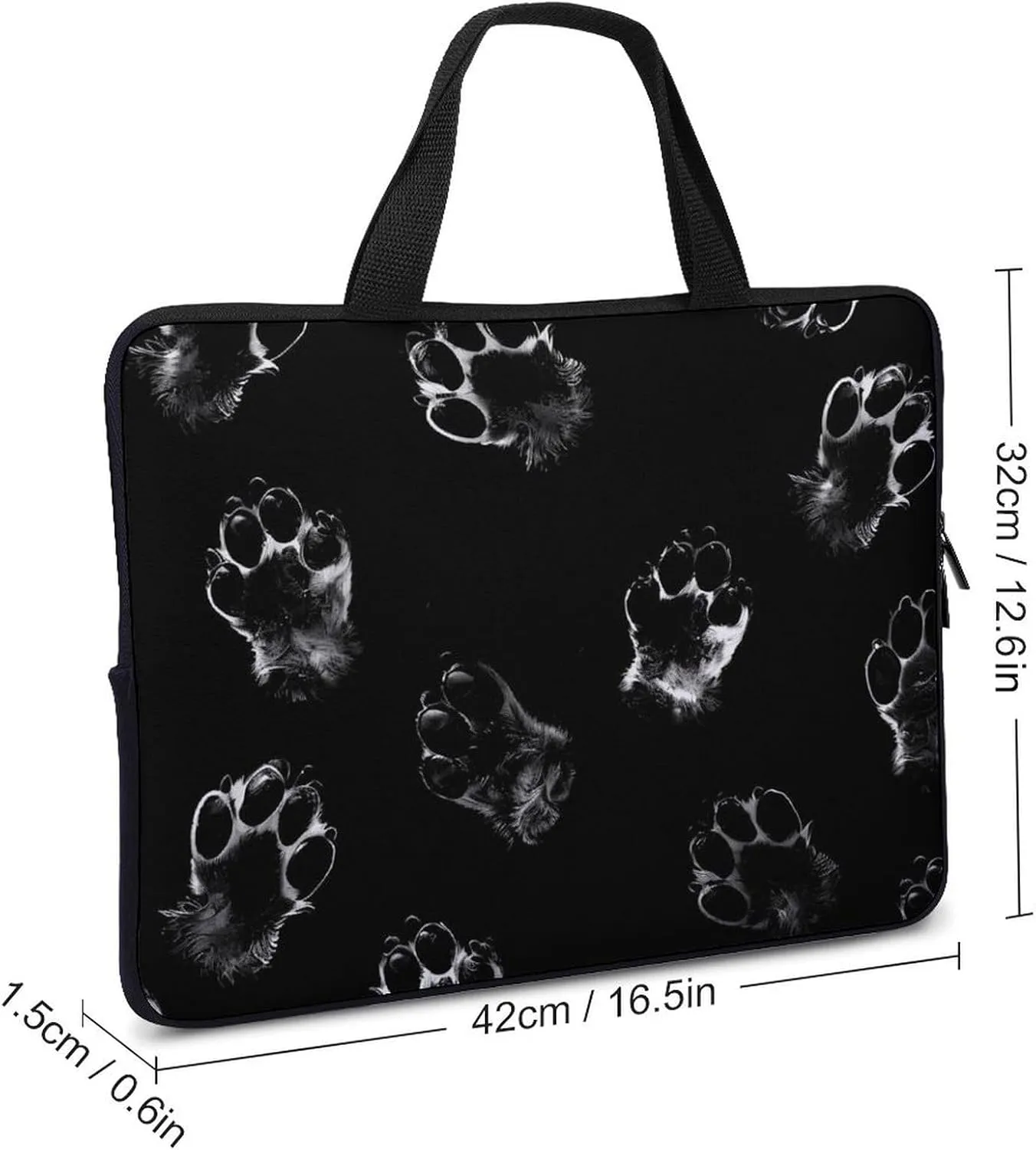 Animal Paw Prints Laptop Sleeve Portable Waterproof Computer Bag Pouch Handbag Protective Sleeve