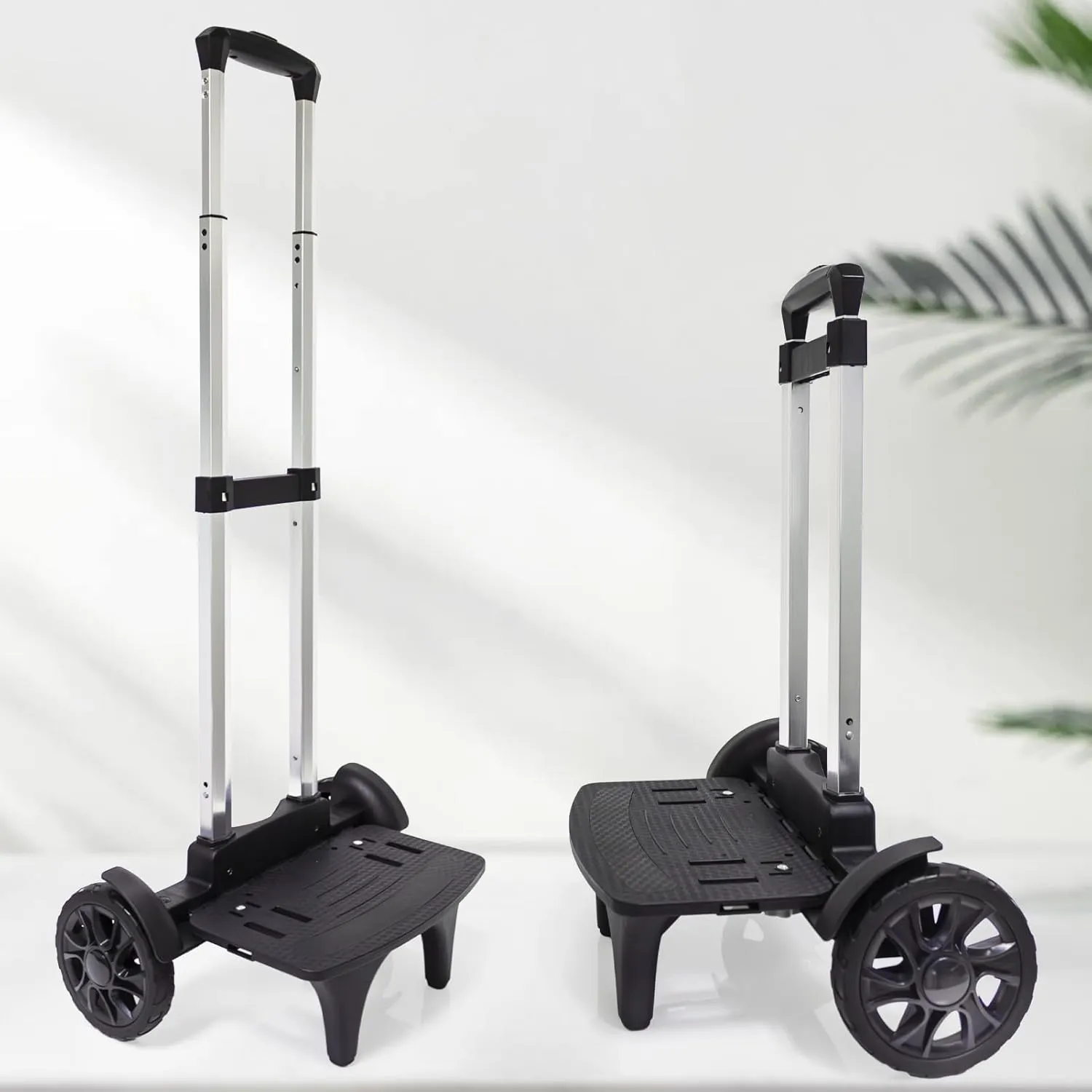 Backpack Trolley, Wheeled Cart Aluminum Alloy,Luggage Cart with 2 Large Tank Wheels,Folding Hand Truck with Luggage Straps for Bags,Lunch Backpack,Golf Bag,Teenagers,Adults,School,Travel