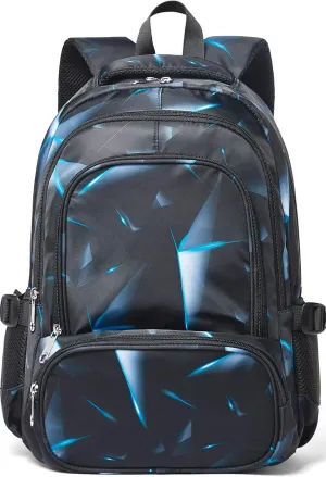 BLUEFAIRY Kids Backpack for Boys Elementary Primary Middle School Bags for Childs Book Bags Bookbags Lightweight Padded Straps Back to School Mochilas para Nios 17" Black/Blue
