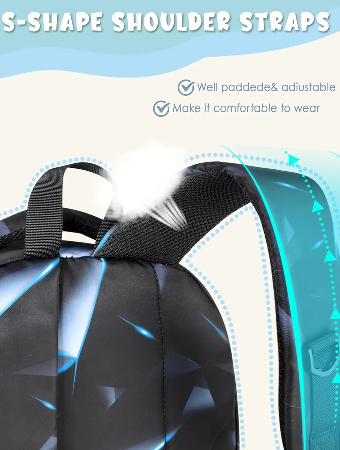 BLUEFAIRY Kids Backpack for Boys Elementary Primary Middle School Bags for Childs Book Bags Bookbags Lightweight Padded Straps Back to School Mochilas para Nios 17" Black/Blue