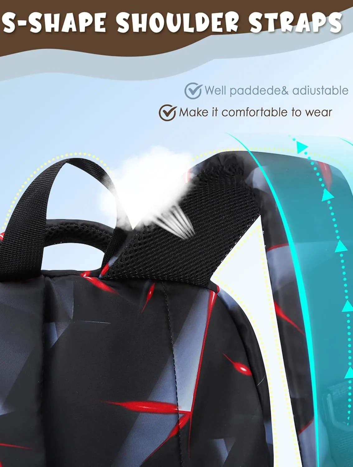 BLUEFAIRY Kids Backpack for Boys Elementary Primary School Bags for Childs Black Bagpack Book Bag Back to School Gifts for Son Mochilas Escolares para Nios 17" Large Compartment Black/Red