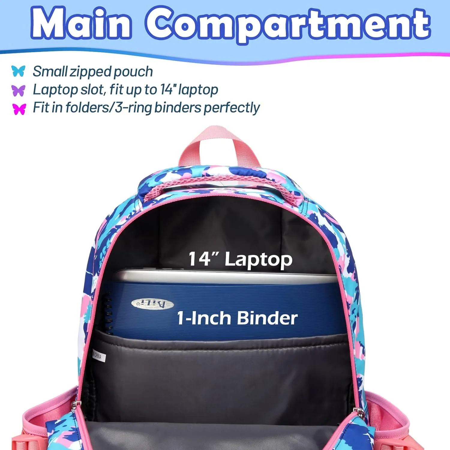 BLUEFAIRY Kids Backpack for Girls School Backpack for Elementary Primary School Book Bags Bookbags Back to School Gifts for Childs Mochila Para Nias 17 Inch Aged 8-10 Camo Pink