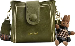 Bootara Bucket Bag Vintage Crossbody Bag With Bunny Charm Small Womens Retro Water Bucket Shoulder Bag
