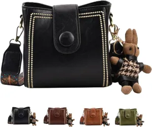 Bootara Bucket Bag with Adjustable Wider Shoulder Strap, Womens Retro Water Bucket Shoulder Bag