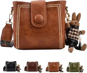 Bootara Bucket Bag with Adjustable Wider Shoulder Strap, Womens Retro Water Bucket Shoulder Bag