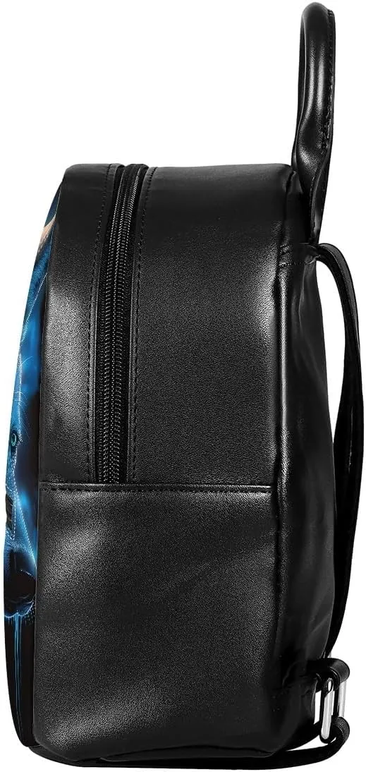 Boys Mens Mini Bookbags Backpack White Wolf Cool Animal Printed Casual Shoulder Bags with Adjustable Shoulder Strap,Blue Wolf