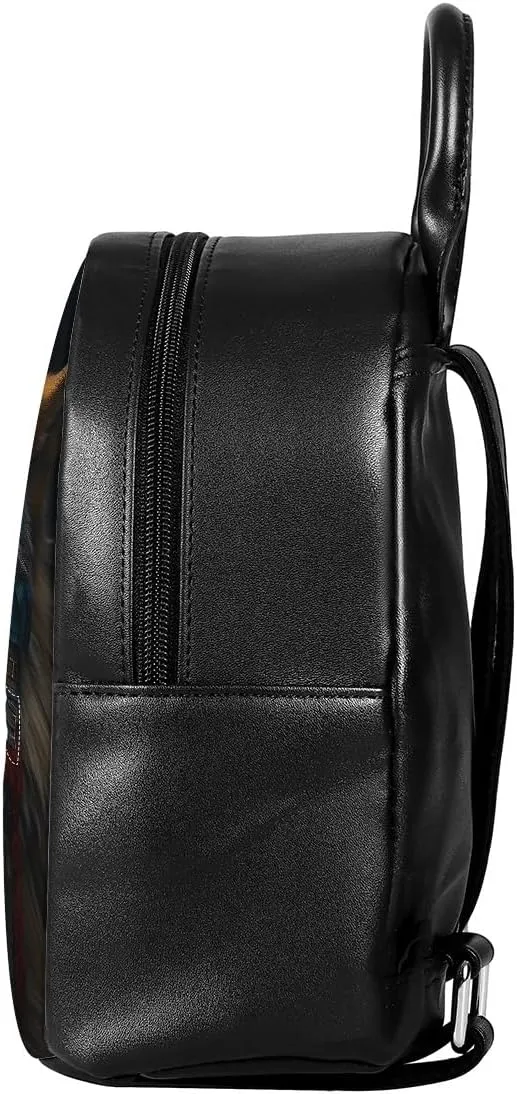 Boys Mens Mini Bookbags Backpack White Wolf Cool Animal Printed Casual Shoulder Bags with Adjustable Shoulder Strap,Native American Wolf