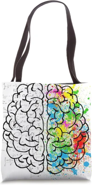 Brain Parts Art-Work Math Cool Colorful Neuro-science Gifts Tote Bag
