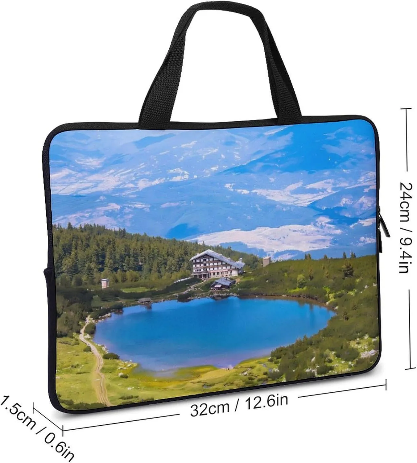 Bulgaria Bezbog Lake Landscape Laptop Sleeve Bag Computer Carrying Case Laptops Protective Cover for Travel Business