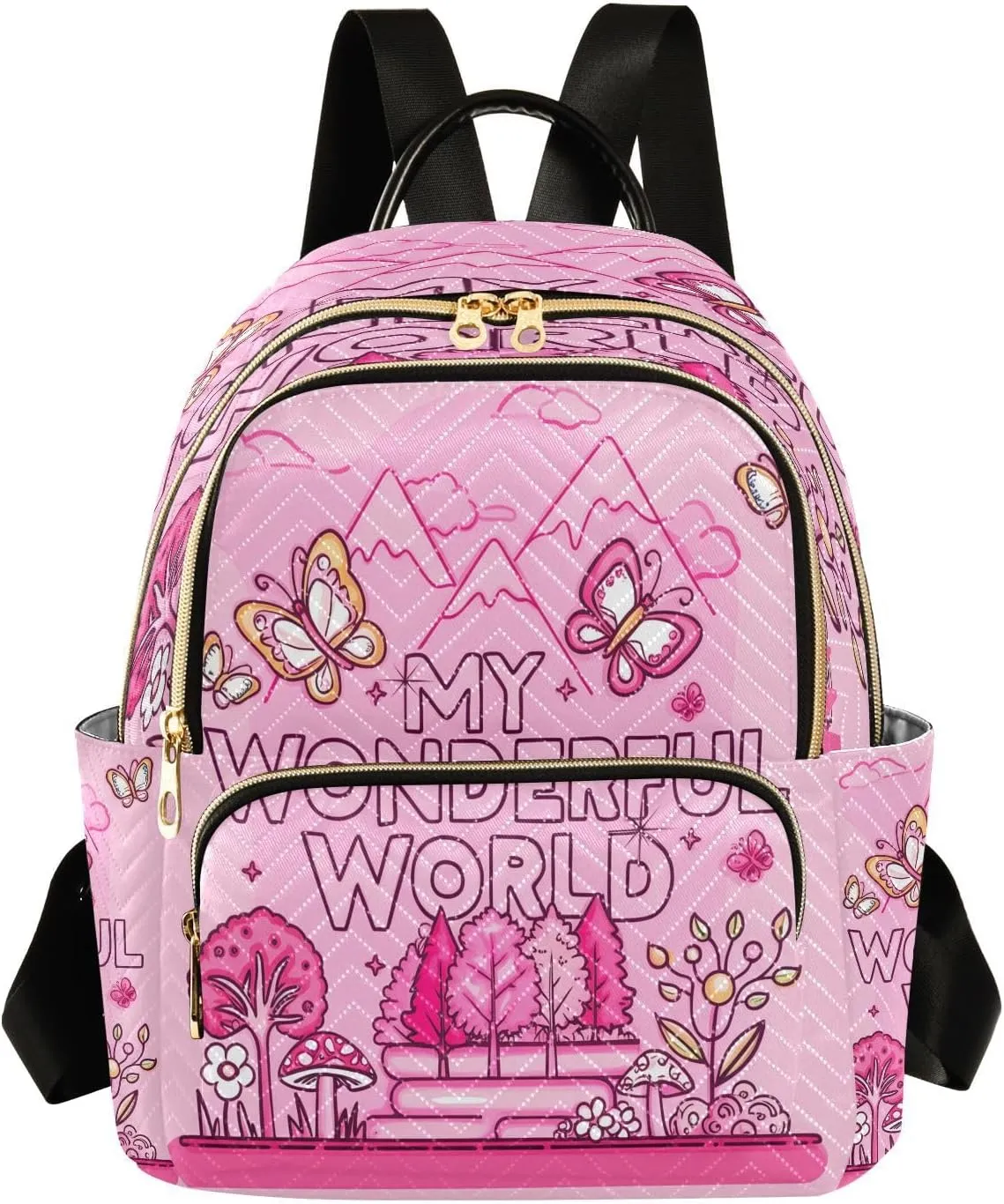 Butterflies Childlike Backpack Purse for Women Fashion Small Mini Daypack Purse for Lady Anti-theft Shoulder Bag for Lady Women