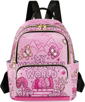 Butterflies Childlike Backpack Purse for Women Fashion Small Mini Daypack Purse for Lady Anti-theft Shoulder Bag for Lady Women