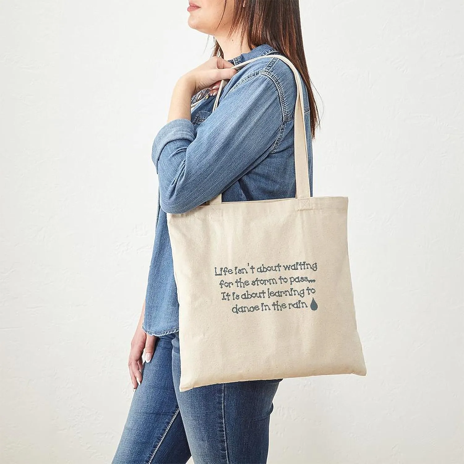CafePress Dance In The Rain Tote Bag Natural Canvas Tote Bag, Reusable Shopping Bag