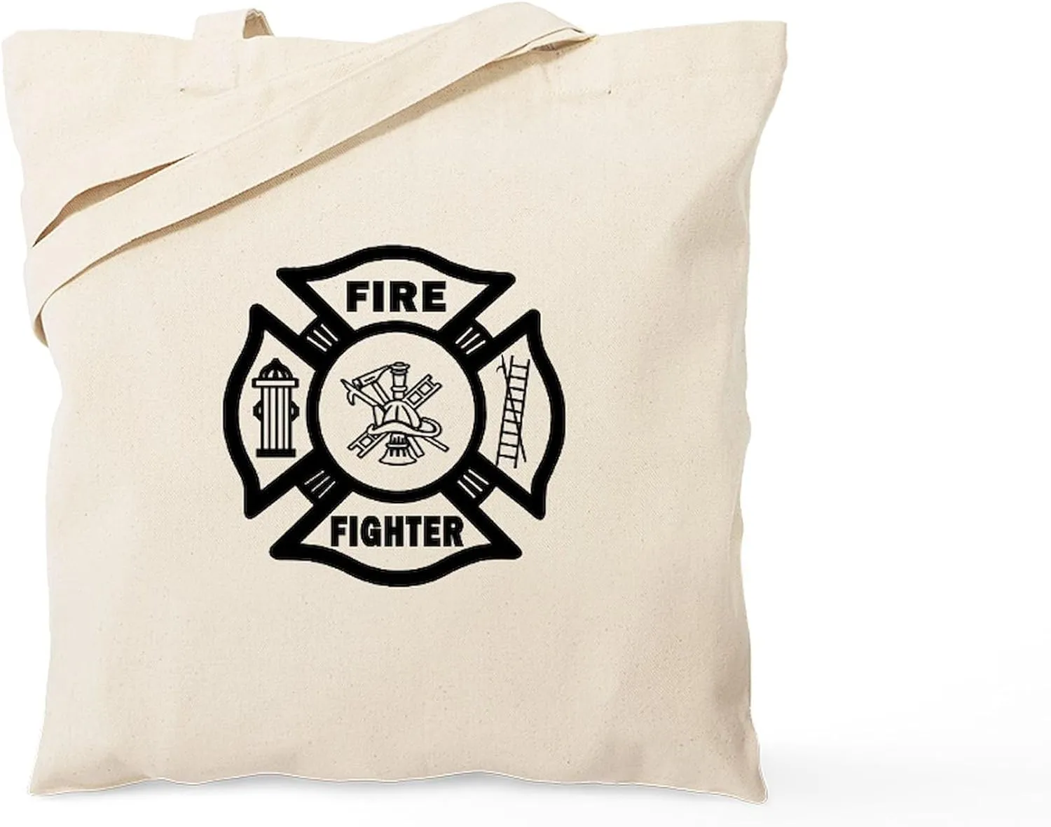 CafePress Firefighter Tote Bag Natural Canvas Tote Bag, Reusable Shopping Bag