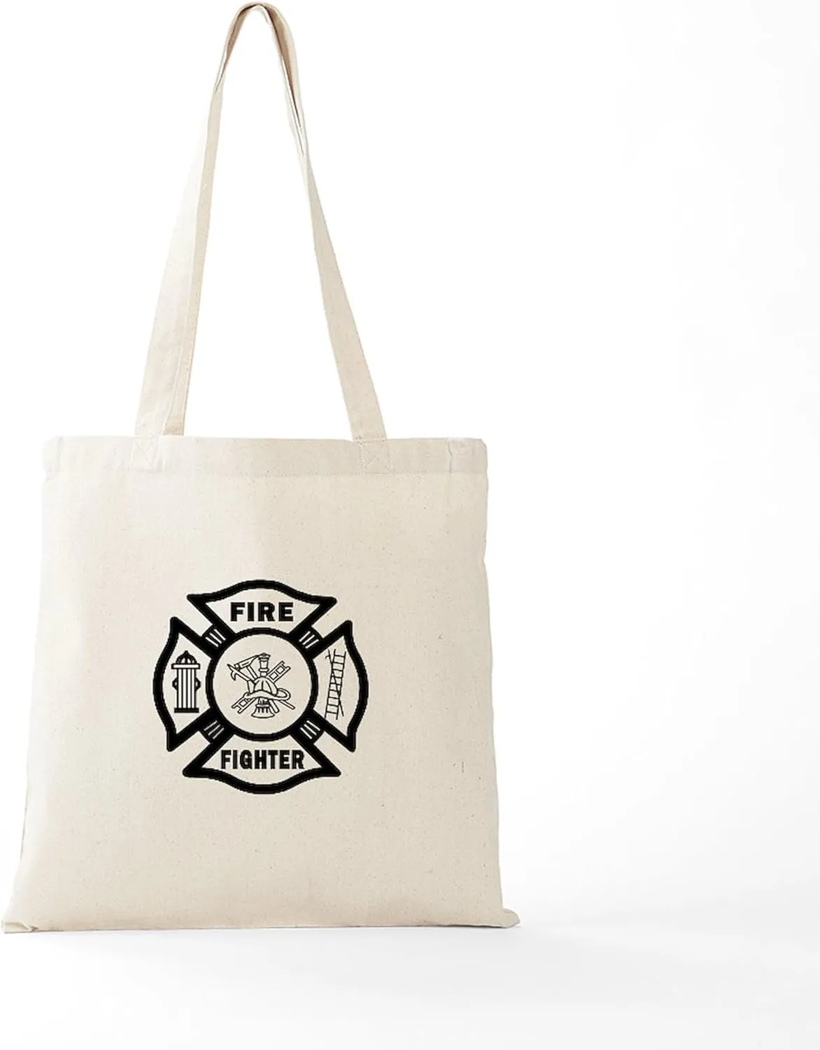 CafePress Firefighter Tote Bag Natural Canvas Tote Bag, Reusable Shopping Bag