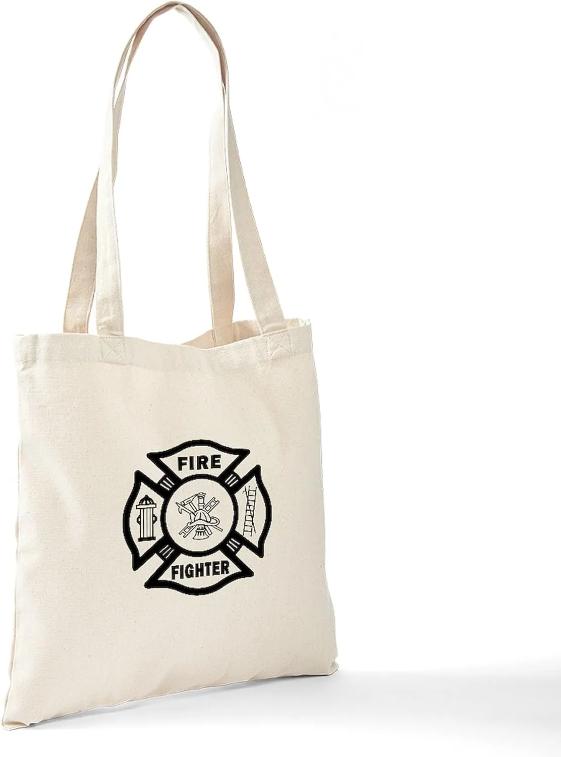 CafePress Firefighter Tote Bag Natural Canvas Tote Bag, Reusable Shopping Bag