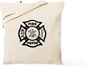 CafePress Firefighter Tote Bag Natural Canvas Tote Bag, Reusable Shopping Bag