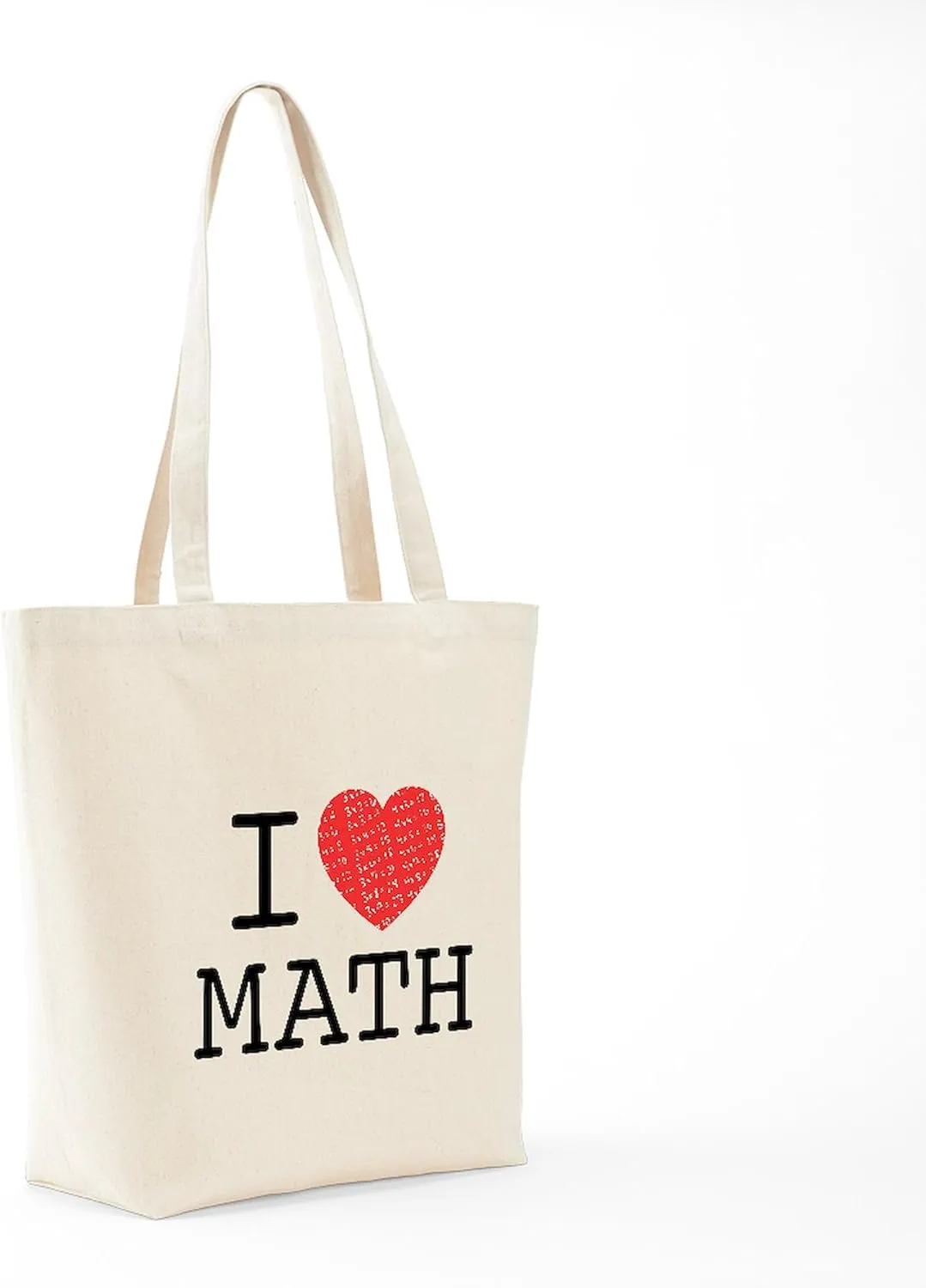CafePress I Heart Math Tote Bag Natural Canvas Tote Bag, Reusable Shopping Bag