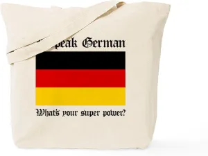 CafePress I Speak German Tote Bag Natural Canvas Tote Bag, Reusable Shopping Bag