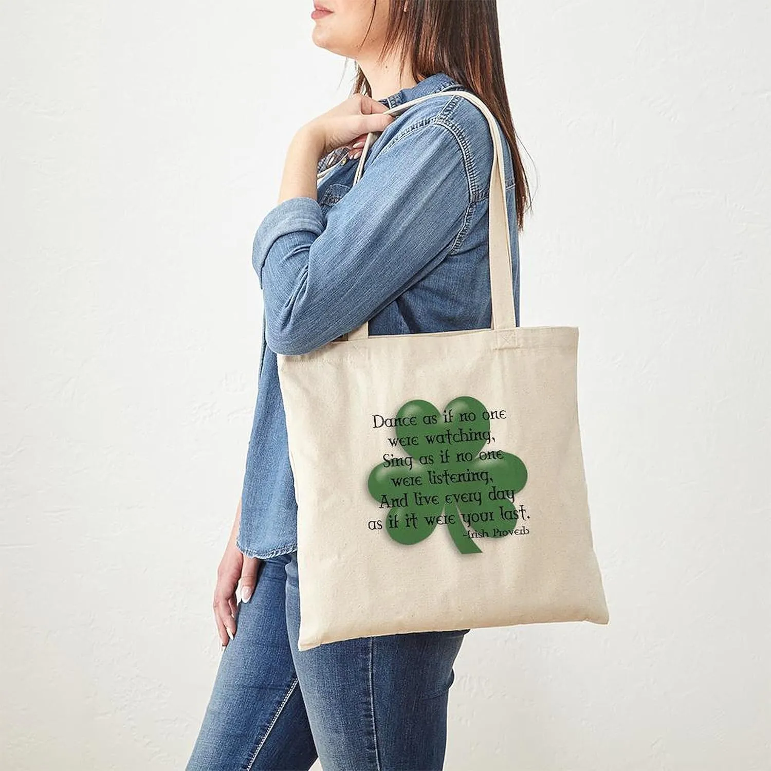 CafePress Irish Proverb Tote Bag Natural Canvas Tote Bag, Reusable Shopping Bag