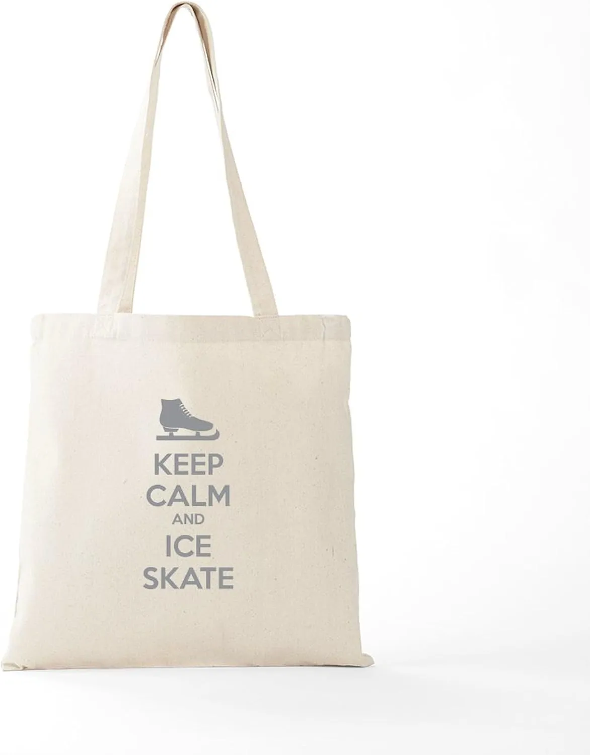 CafePress Keep Calm And Ice Skate Tote Bag Natural Canvas Tote Bag, Reusable Shopping Bag