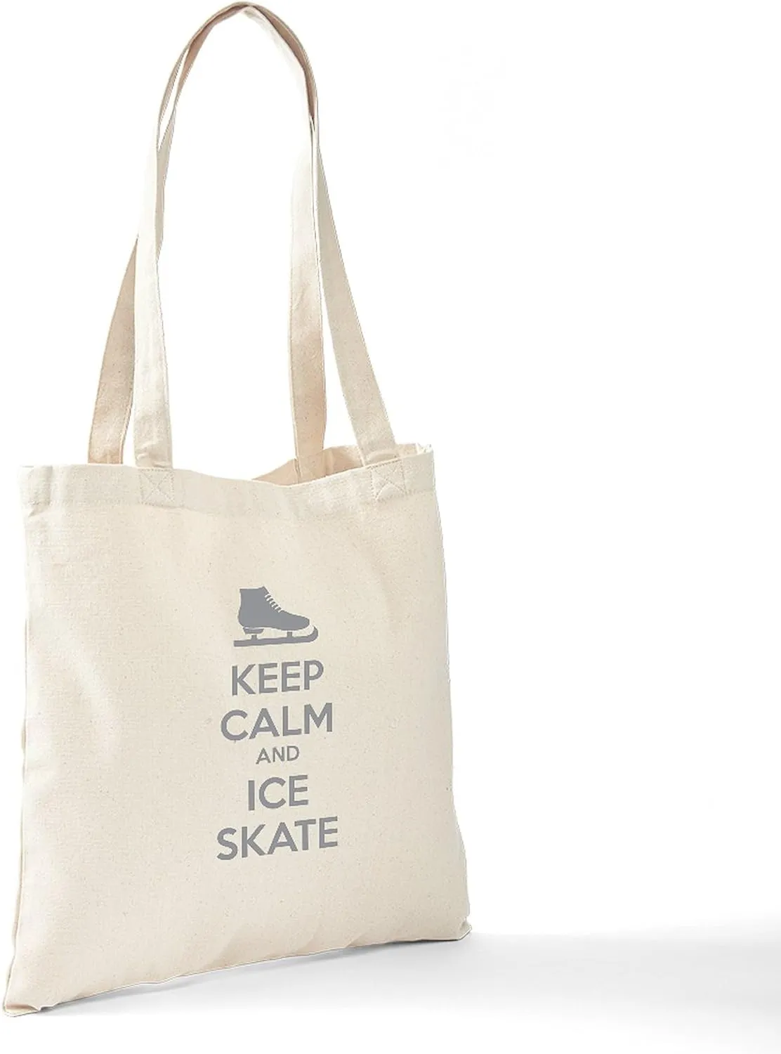 CafePress Keep Calm And Ice Skate Tote Bag Natural Canvas Tote Bag, Reusable Shopping Bag