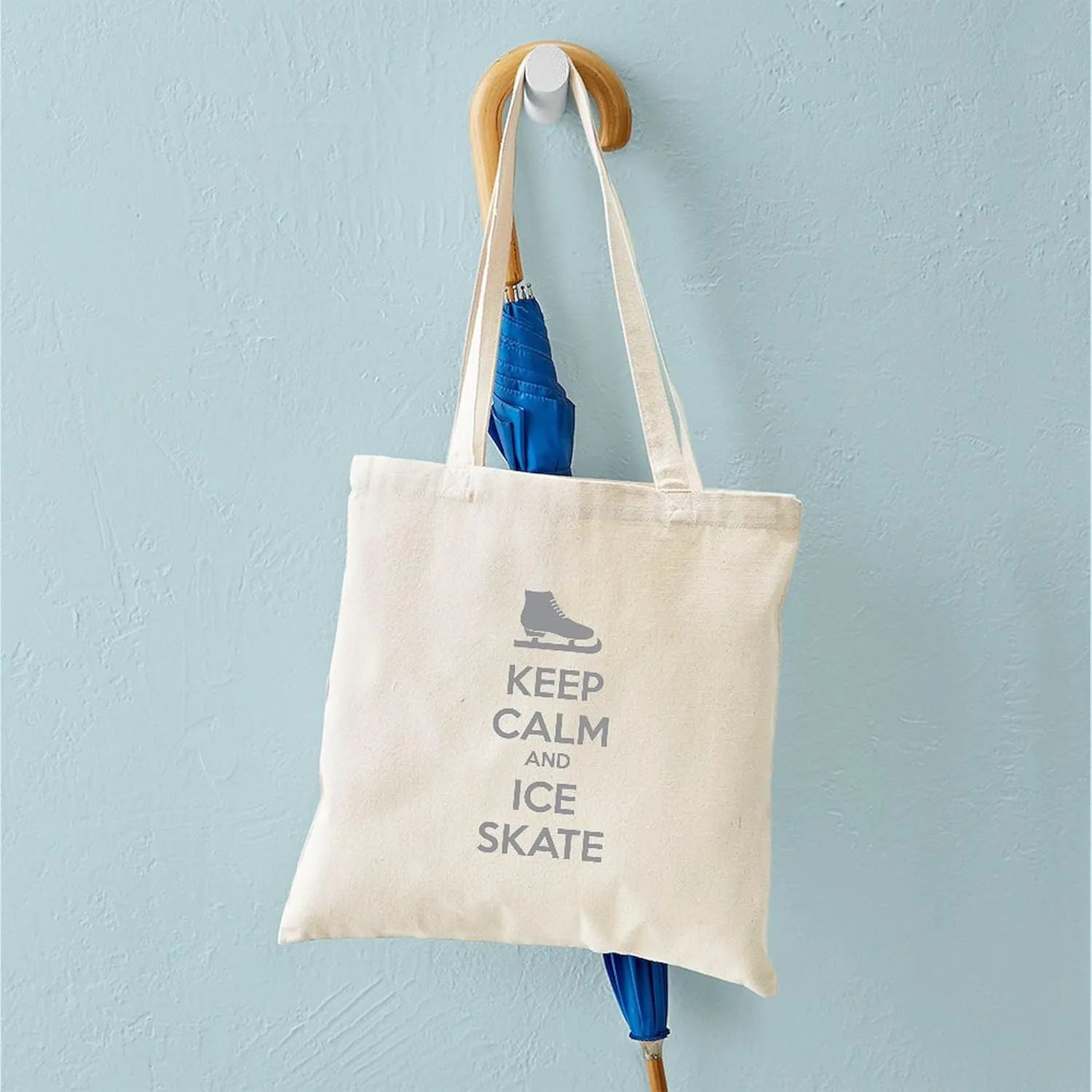 CafePress Keep Calm And Ice Skate Tote Bag Natural Canvas Tote Bag, Reusable Shopping Bag