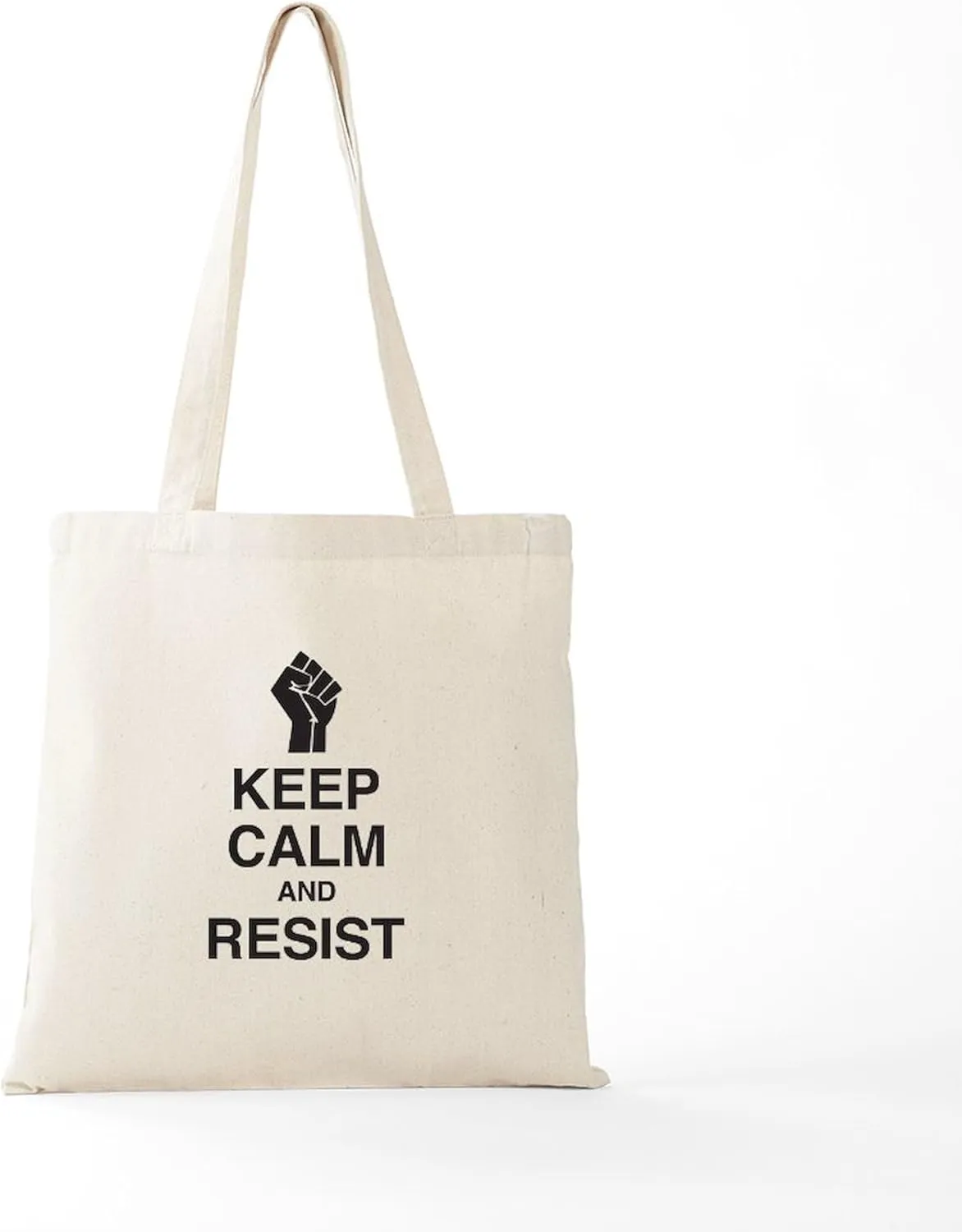CafePress Keep Calm And Resist Tote Bag Natural Canvas Tote Bag, Reusable Shopping Bag