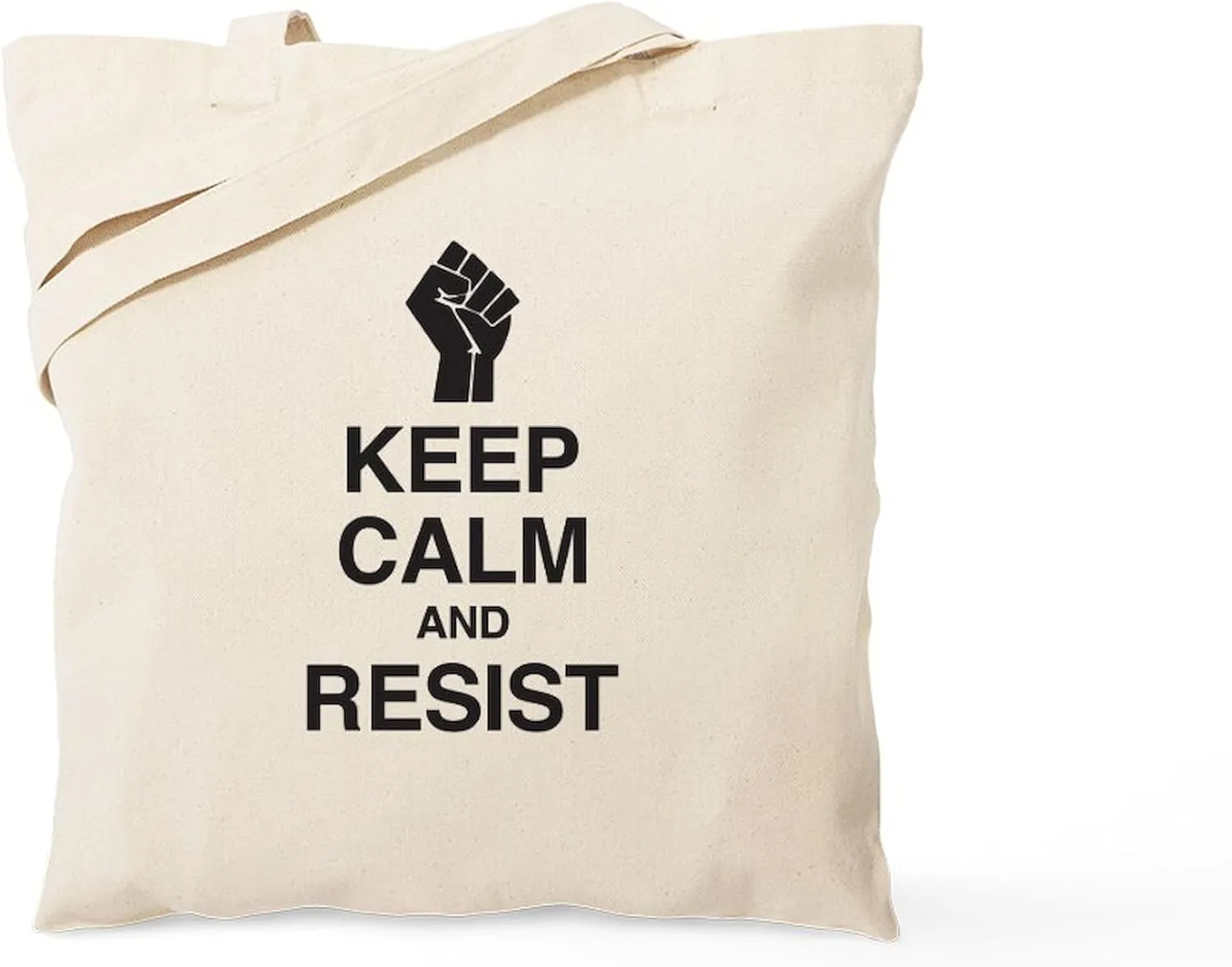 CafePress Keep Calm And Resist Tote Bag Natural Canvas Tote Bag, Reusable Shopping Bag