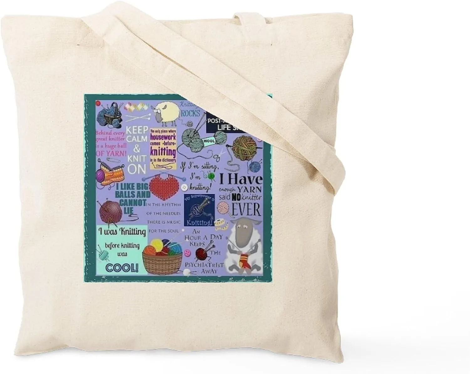 CafePress Knitters Tote Bag Natural Canvas Tote Bag, Reusable Shopping Bag