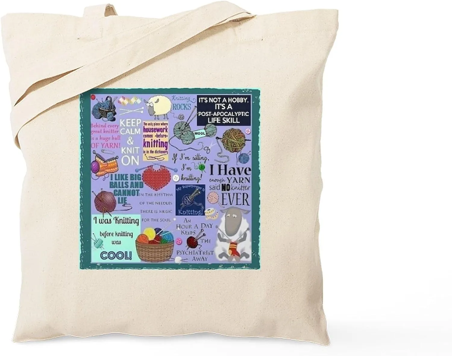 CafePress Knitters Tote Bag Natural Canvas Tote Bag, Reusable Shopping Bag