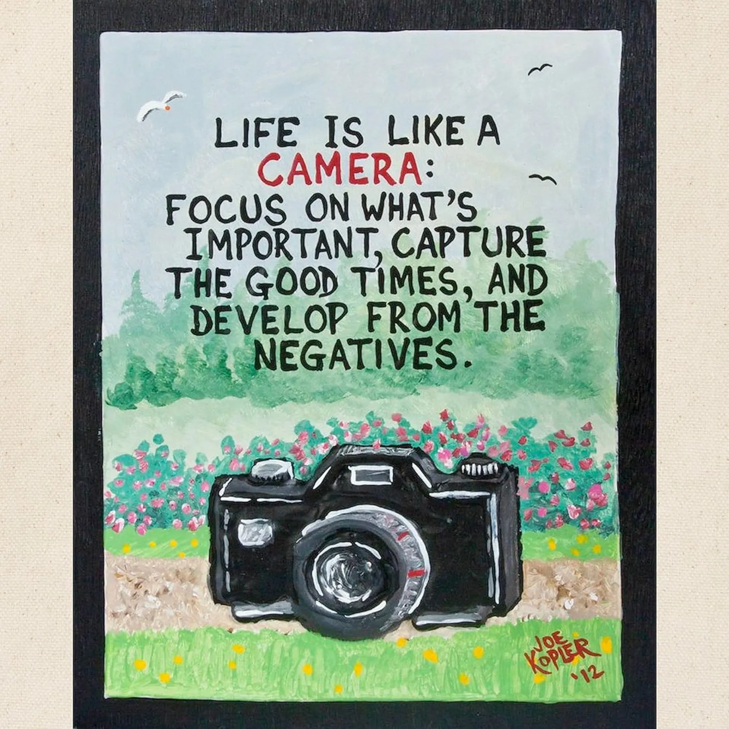 CafePress LIFE Is Like A Camera/Sculpted Art Tote Bag Natural Canvas Tote Bag, Reusable Shopping Bag