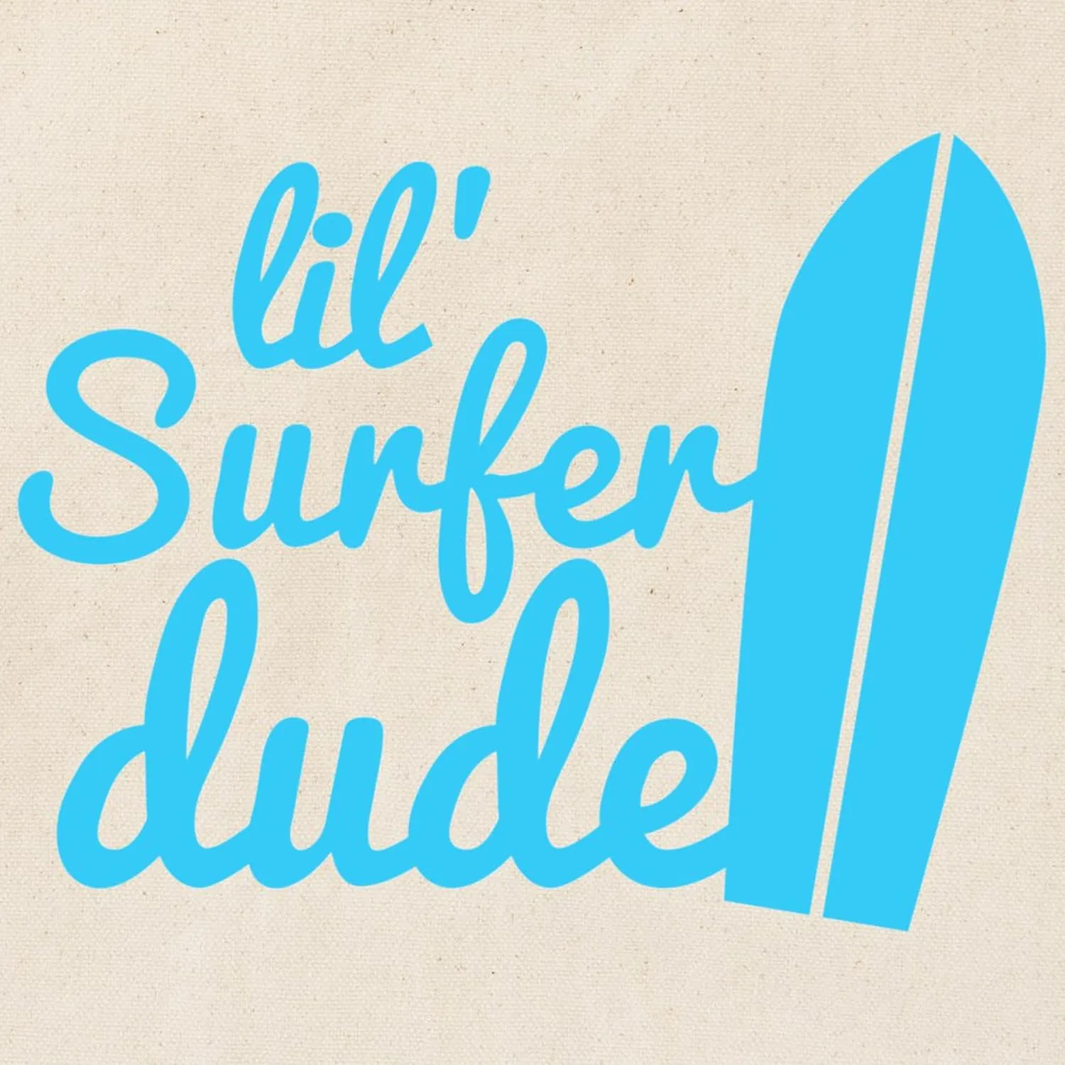 CafePress Lil (Little) Surfer Dude! With Surfboard Tote Bag Natural Canvas Tote Bag, Reusable Shopping Bag