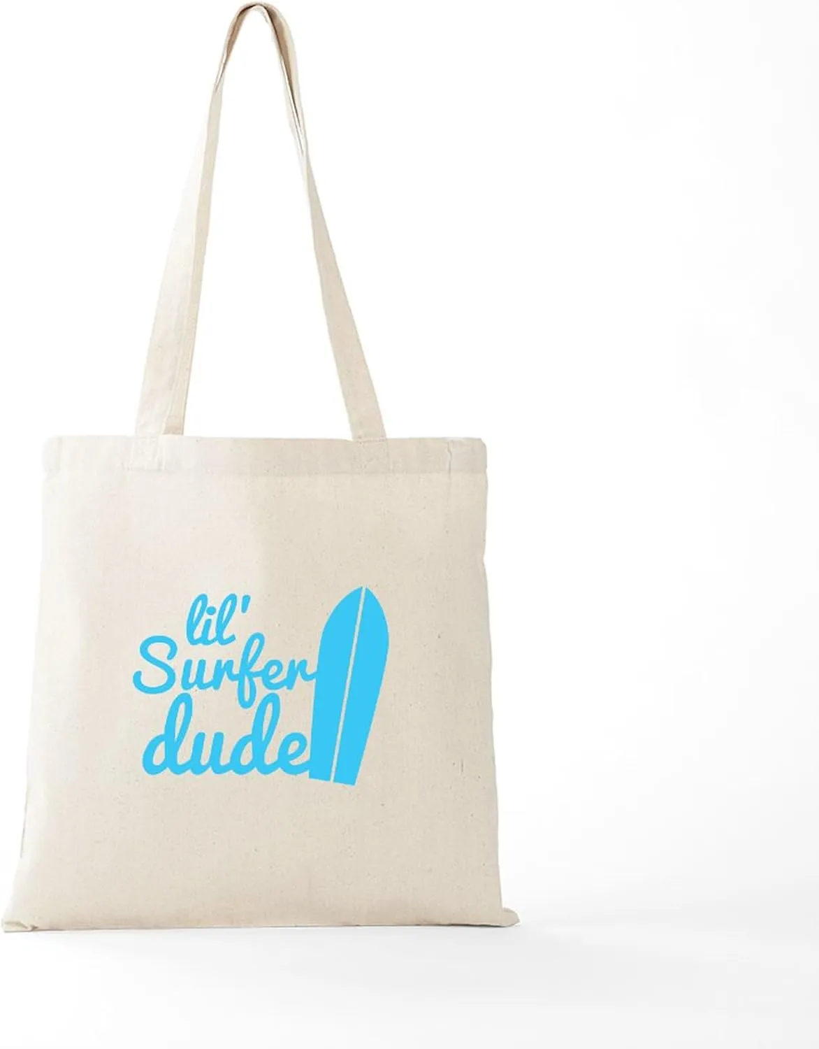 CafePress Lil (Little) Surfer Dude! With Surfboard Tote Bag Natural Canvas Tote Bag, Reusable Shopping Bag