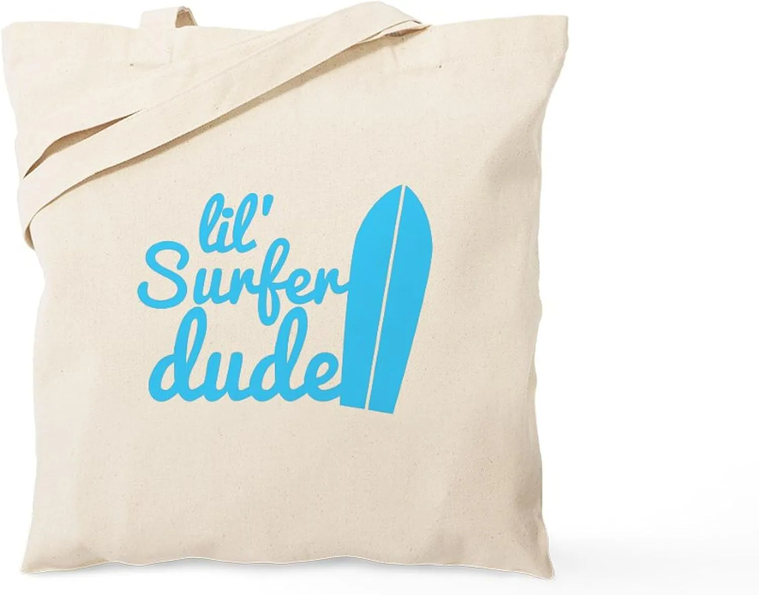 CafePress Lil (Little) Surfer Dude! With Surfboard Tote Bag Natural Canvas Tote Bag, Reusable Shopping Bag