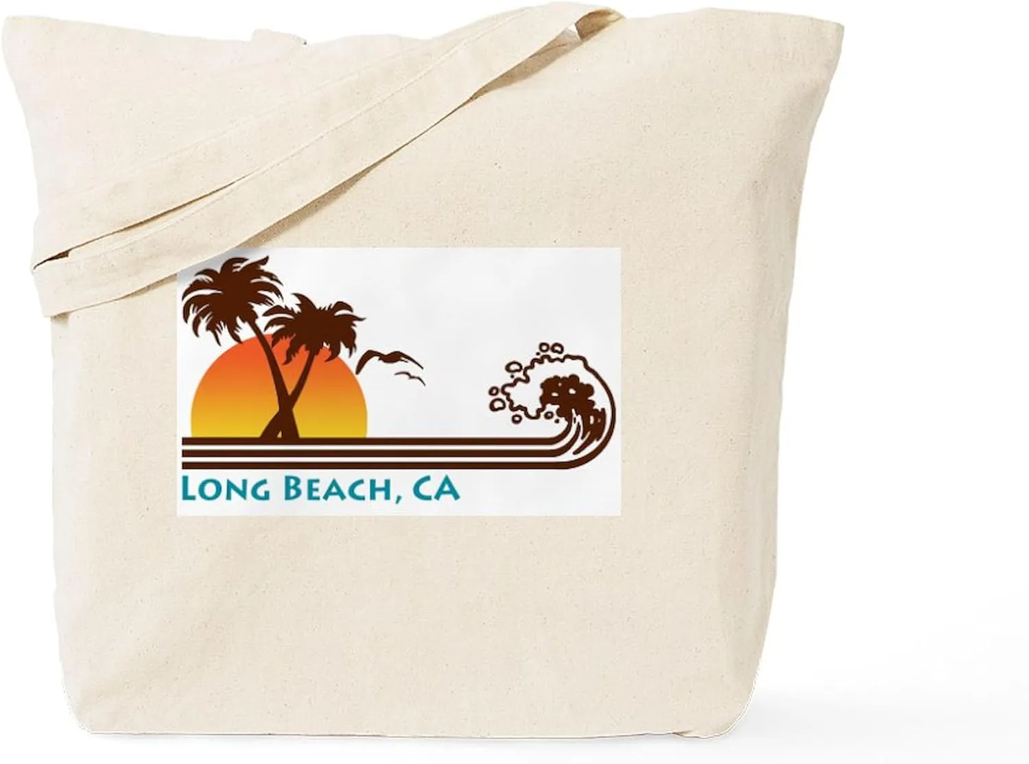 CafePress Long Beach California Tote Bag Natural Canvas Tote Bag, Reusable Shopping Bag